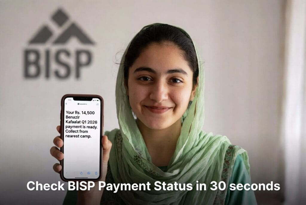 Check BISP 8171 Payment Schedule 2026 status by sending CNIC to 8171 SMS on mobile phone