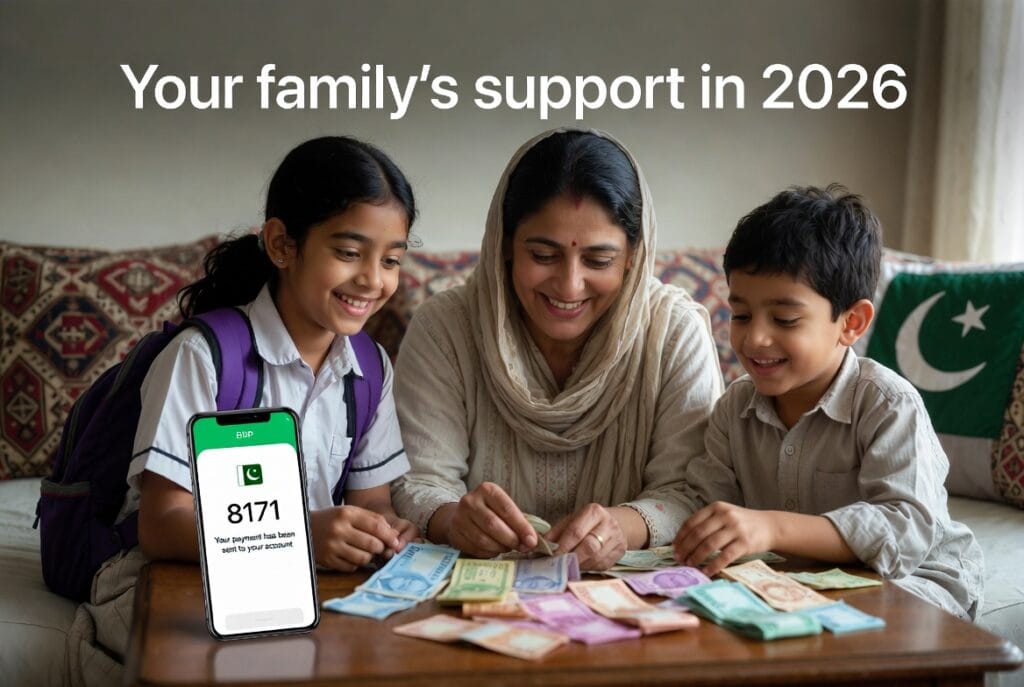 Pakistani family benefiting from BISP 8171 Payment Schedule 2026 financial support