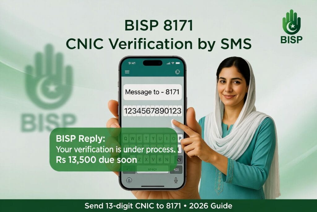 BISP 8171 CNIC Verification by SMS – Send your 13-digit CNIC number to 8171 and get instant reply 2026