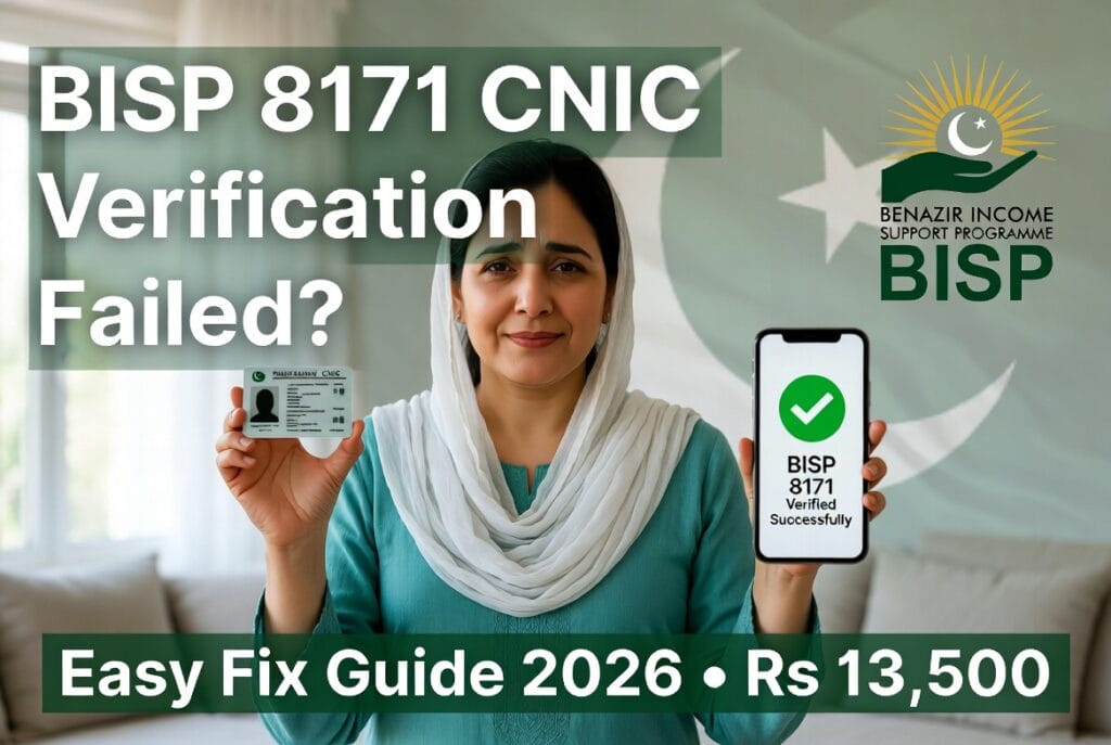 BISP 8171 CNIC Verification Failed – Quick & Easy Fix Guide 2026 | Benazir Kafaalat Rs 13,500 Payment