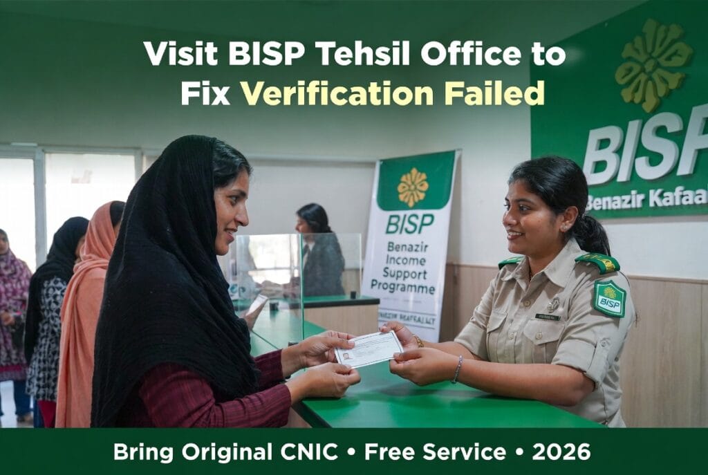 Fix BISP 8171 CNIC Verification Failed at BISP Tehsil Office – What to take and how it works 2026