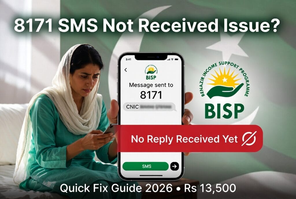 8171 SMS Not Received Issue 2026 – Quick & Easy Fix Guide for Benazir Kafaalat Rs 13,500 Payment