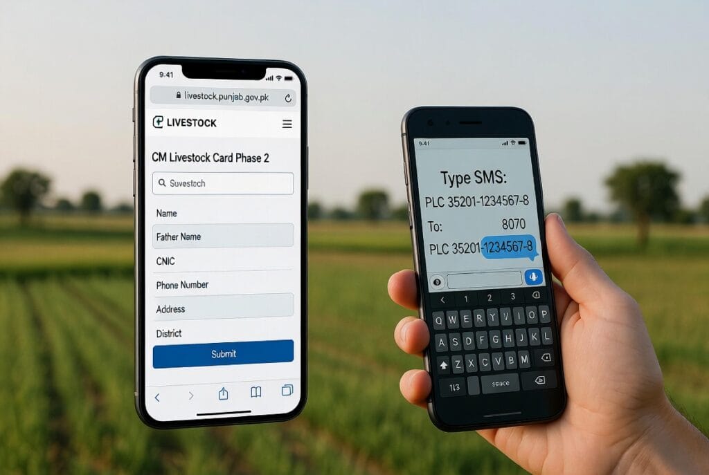 How to apply online for CM Punjab Livestock Card Scheme 2026 SMS and portal registration steps