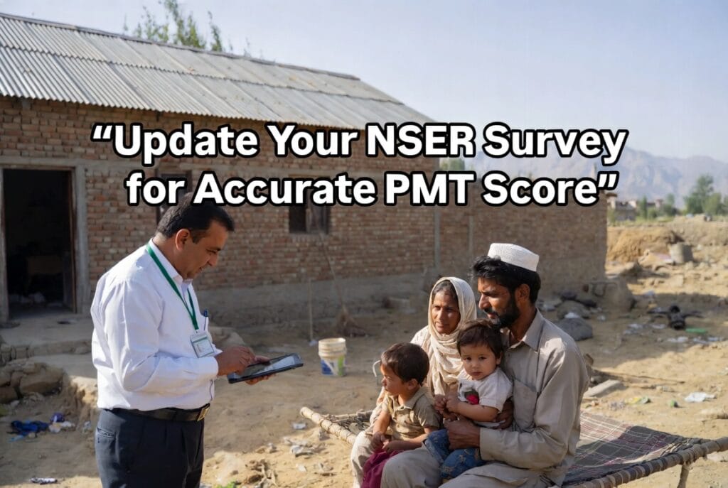Update NSER Survey for Accurate PMT Score 2026 – BISP official visiting Pakistani family in Khyber Pakhtunkhwa for Ehsaas registration